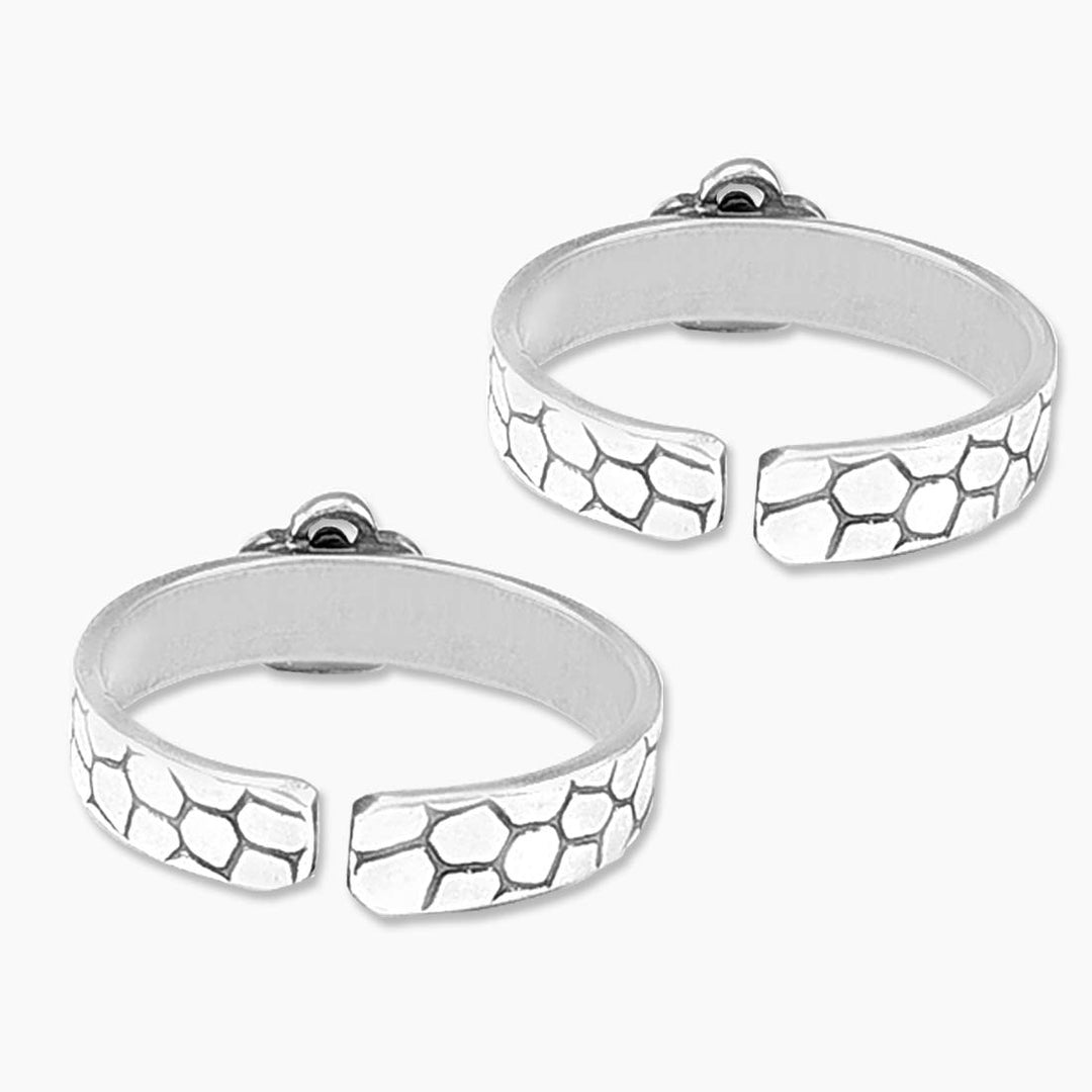 Taraash Sterling Silver Flower Design Orange CZ Toe Ring For Women