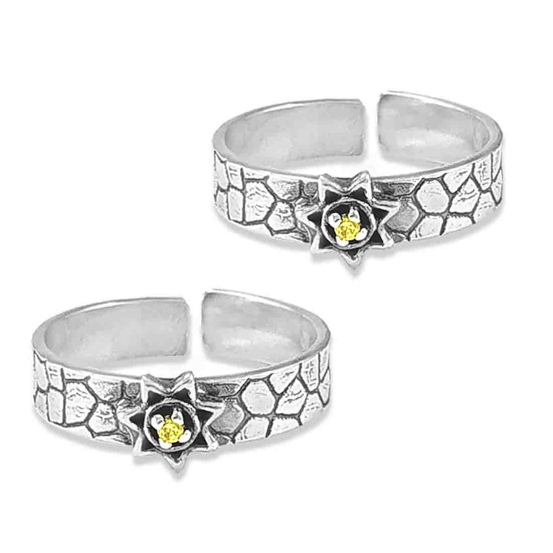 Taraash toe ring for women silver