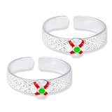 Taraash toe ring of silver