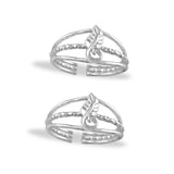 Taraash 925 Sterling Leaf Design Metti For Women | Stylish Toe Ring For Women|Silver Mettelu
