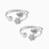 Taraash toe ring for women silver