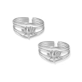 Taraash toe rings for women silver