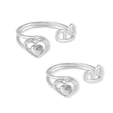 Taraash toe rings for women silver