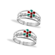 Taraash Floral 925 Sterling Silver Toe Ring | Silver Mettelu For Women | Foot Ring Silver