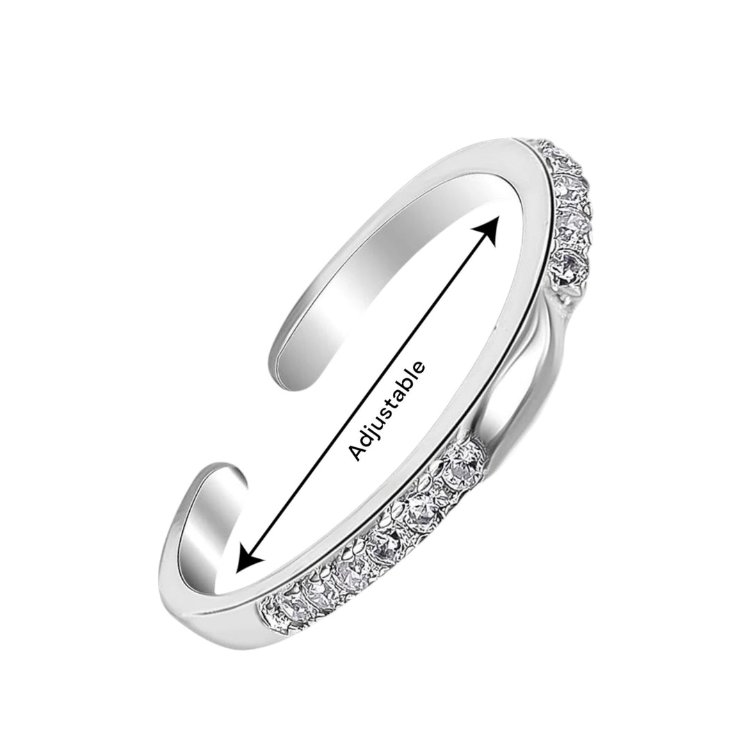 925 Sterling Silver Leaf Design with CZ Toe Ring for Women