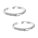 Load image into Gallery viewer, 925 Sterling Silver Leaf Design with CZ Toe Ring for Women
