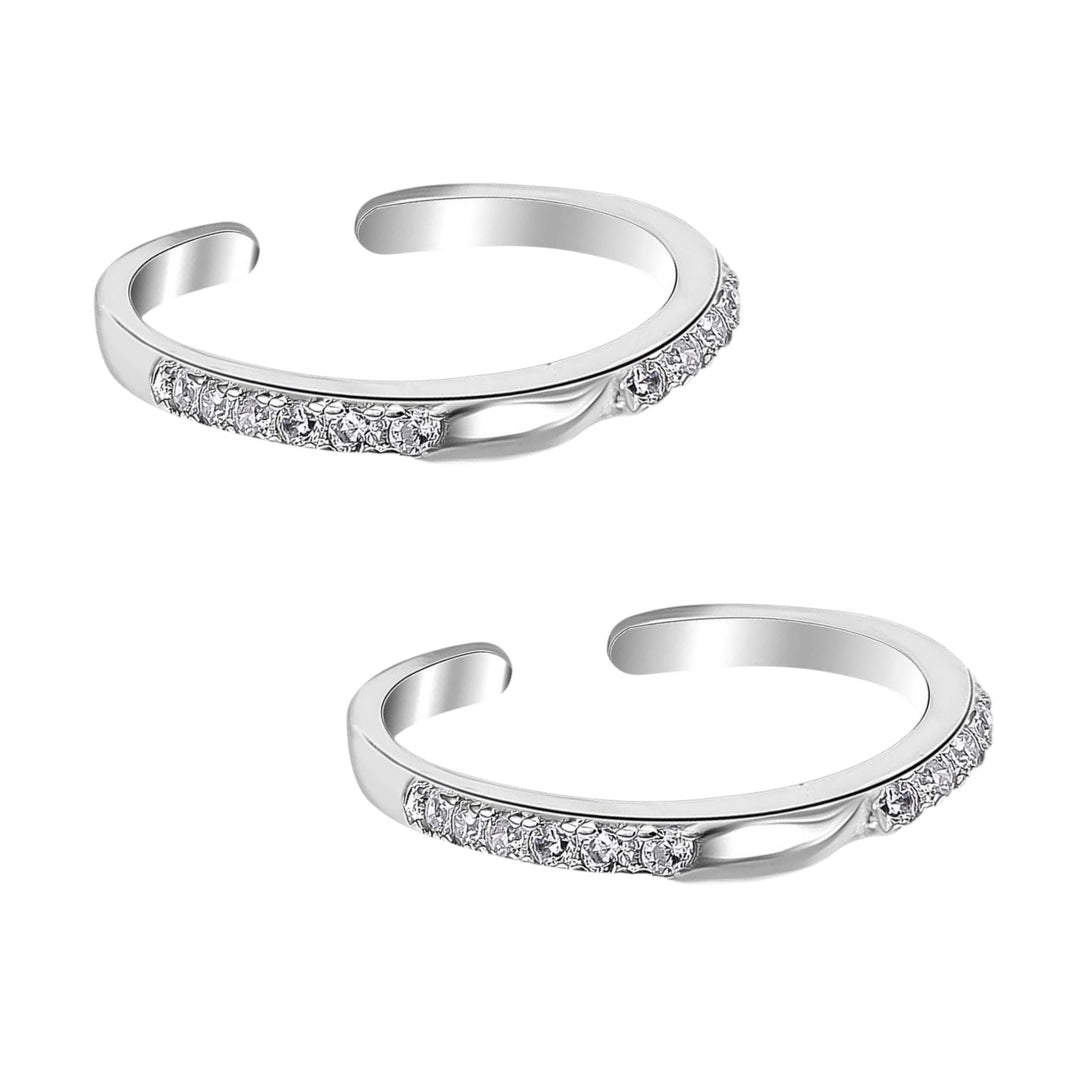 925 Sterling Silver Leaf Design with CZ Toe Ring for Women