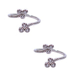 Load image into Gallery viewer, 925 Sterling Silver Floral CZ Adjustable Toe Ring for Women
