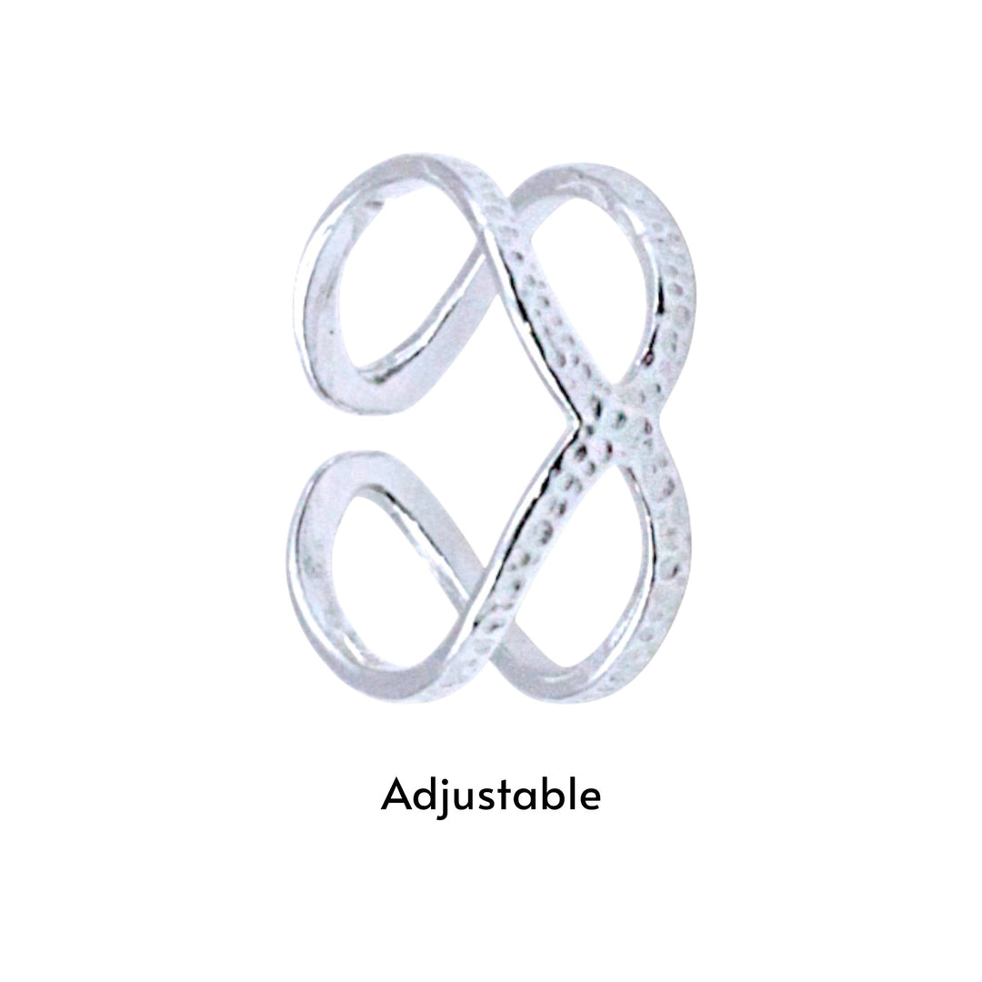 925 Sterling Silver Criss-Cross Design Adjustable Toe Ring for Women