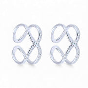 925 Sterling Silver Criss-Cross Design Adjustable Toe Ring for Women