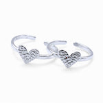 Load image into Gallery viewer, 925 Sterling Silver Textured Heart Charm Adjustable Toe Ring for Women