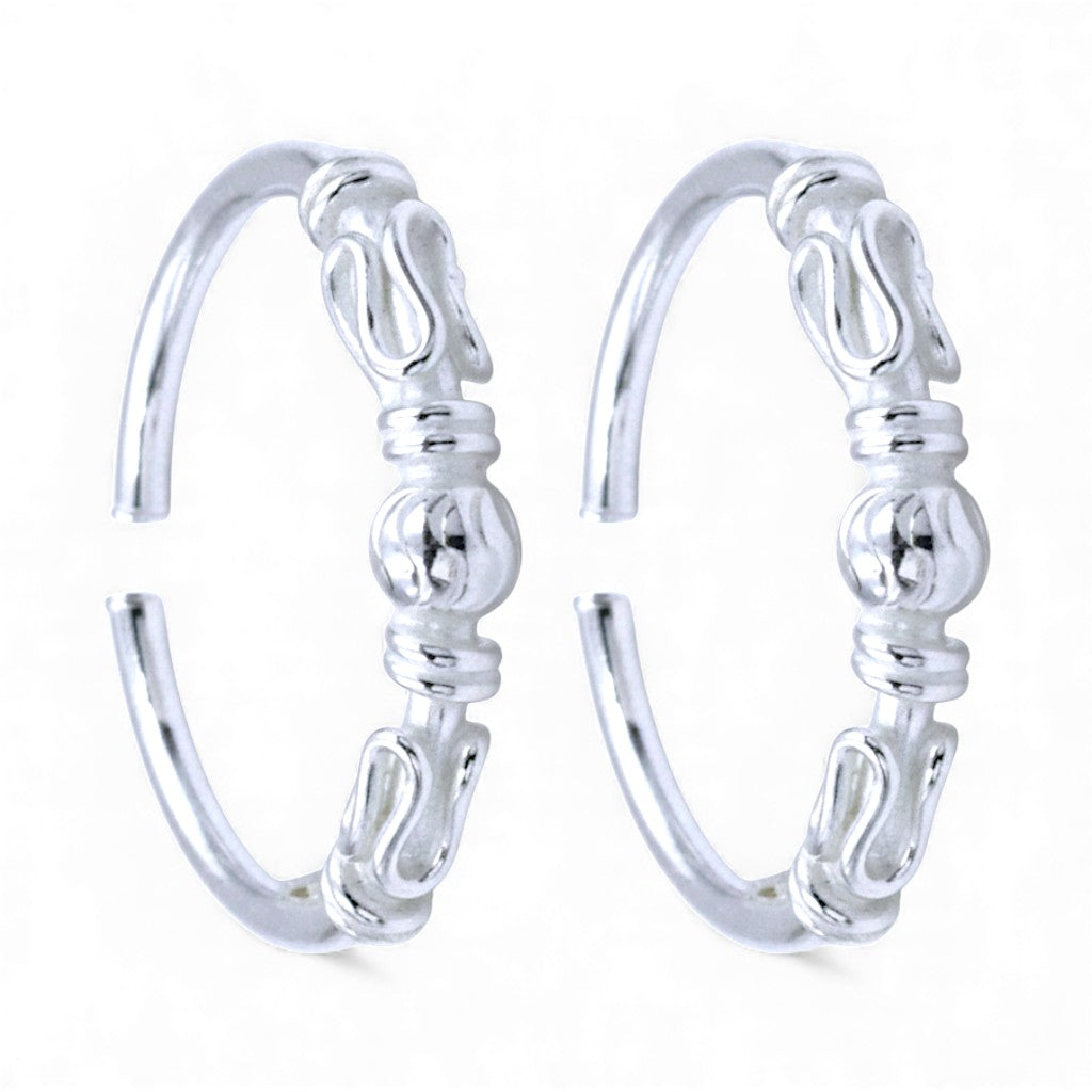 925 Sterling Silver Beaded Toe Rings for Women
