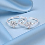 Load image into Gallery viewer, 925 Sterling Silver Star Motif CZ Adjustable Toe Ring for Women