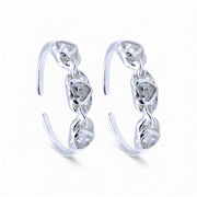 925 Sterling Silver Heart CZ Bezel Setting Toe Rings for Women