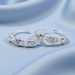 Load image into Gallery viewer, 925 Sterling Silver Heart CZ Bezel Setting Toe Rings for Women