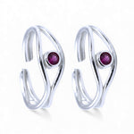 Load image into Gallery viewer, 925 Sterling Silver Pink CZ Bezel Setting Band Toe Rings for Women