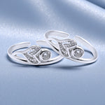 Load image into Gallery viewer, 925 Sterling Silver Heart CZ Toe Rings for Women