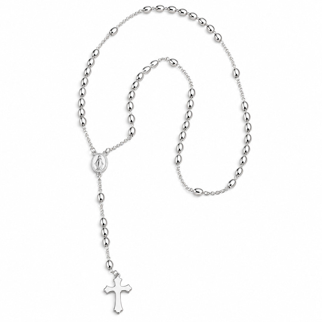 925 Sterling Silver Jesus Rosary Cross Pendant For Unisex