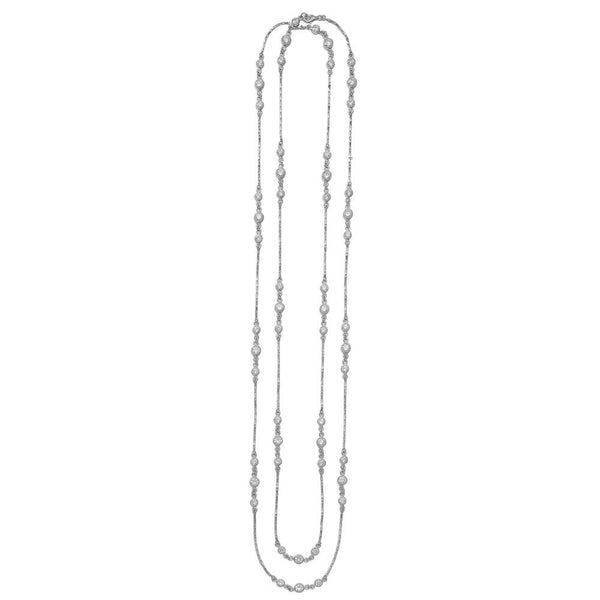 Taraash CZ 925 Sterling Silver Long Chain For Women NK1405R