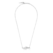 Taraash Sterling Silver White CZ Heart shape Neckchain For Women NK1521R