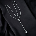 Load image into Gallery viewer, 925 Sterling Silver Small Beaded Rosary Necklace For Women &amp; Men

