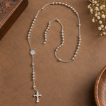 Load image into Gallery viewer, Taraash 925 Sterling Cross Chain Christian Silver Rosary For Unisex