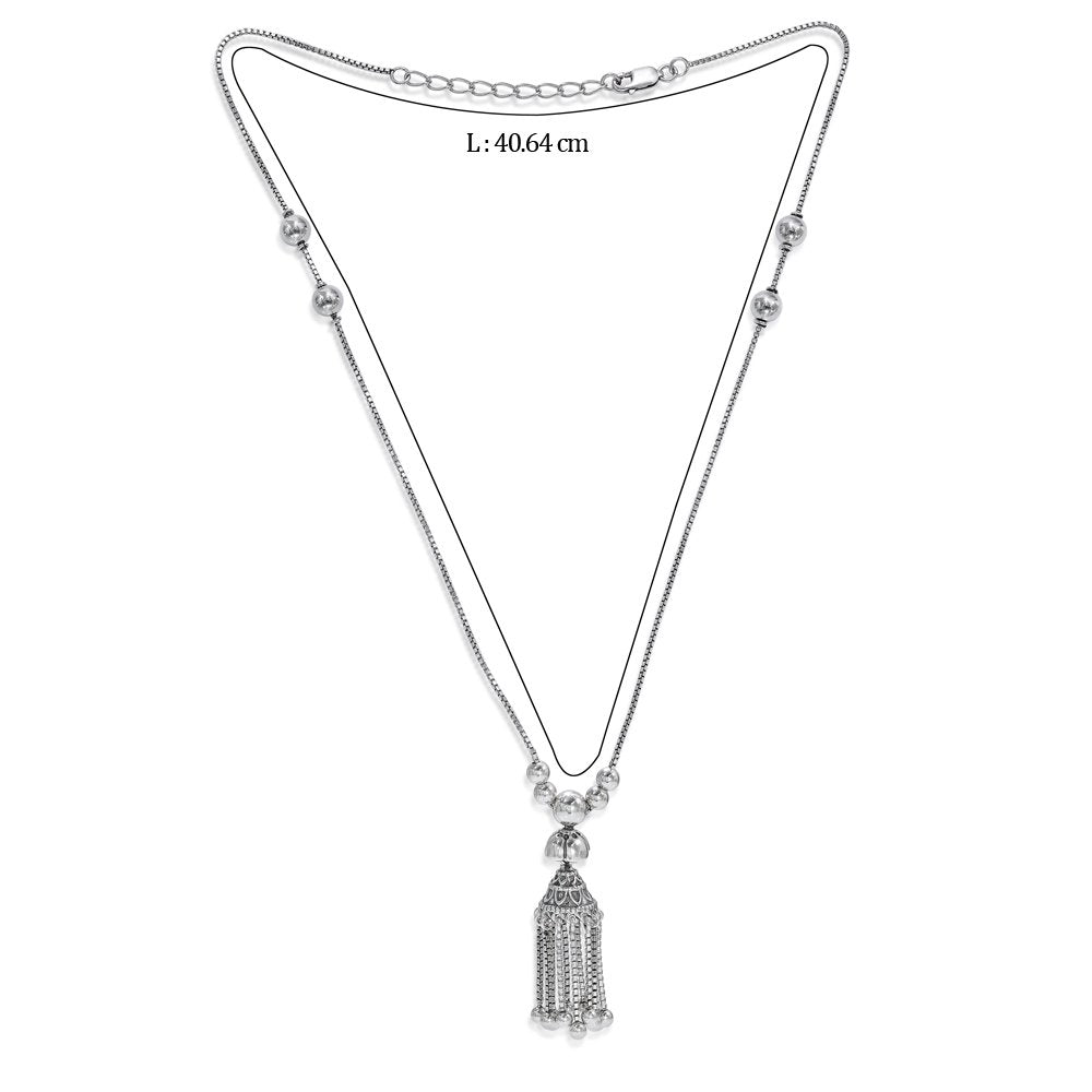 Taraash Sterling Silver Unique Vintage Inspired Tassel Necklace Set NS1298A