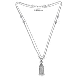 Taraash Sterling Silver Unique Vintage Inspired Tassel Necklace Set NS1298A