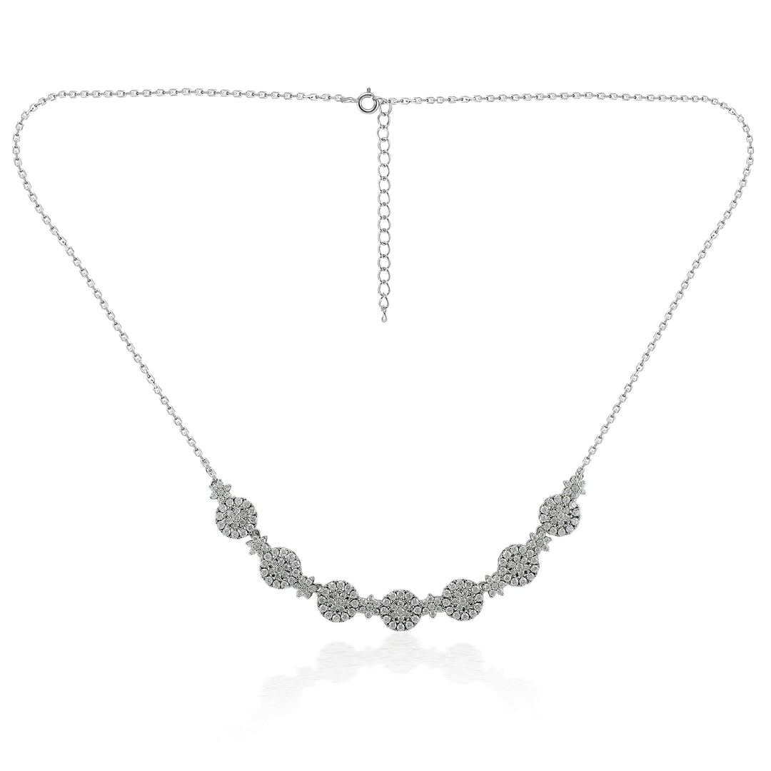 Taraash 925 Sterling Silver Floral Necklace Set For Women