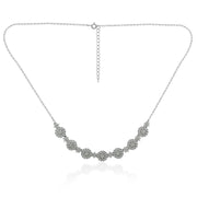 Taraash 925 Sterling Silver Floral Necklace Set For Women