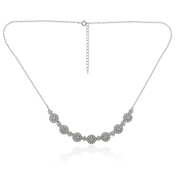 Taraash 925 Sterling Silver Floral Necklace Set For Women