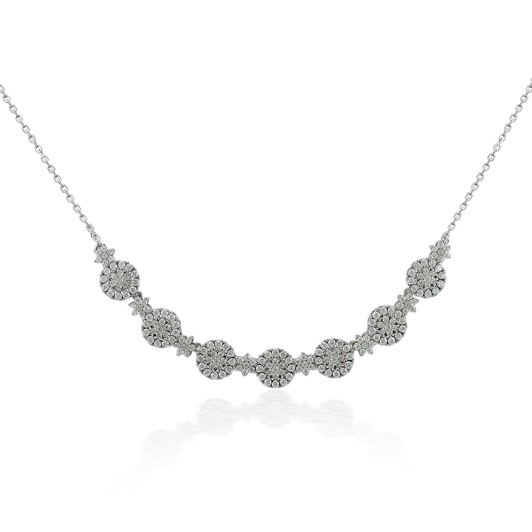 Taraash 925 Sterling Silver Floral Necklace Set For Women