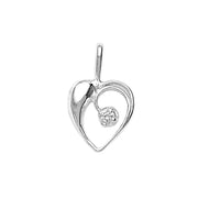 Taraash White CZ Heart 925 Sterling Silver Pendant For Women PD0202S