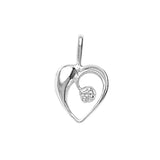 Taraash White CZ Heart 925 Sterling Silver Pendant For Women PD0202S