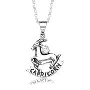 Taraash Capricorn Zodiac CZ Studded 925 Sterling Silver Pendant for unisex PD0285AI-10