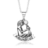 Taraash Aquarius Zodiac CZ Studded 925 Sterling Silver Pendant for unisex PD0285AI-11