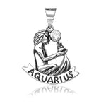 Load image into Gallery viewer, Taraash Aquarius Zodiac CZ Studded 925 Sterling Silver Pendant for unisex PD0285AI-11