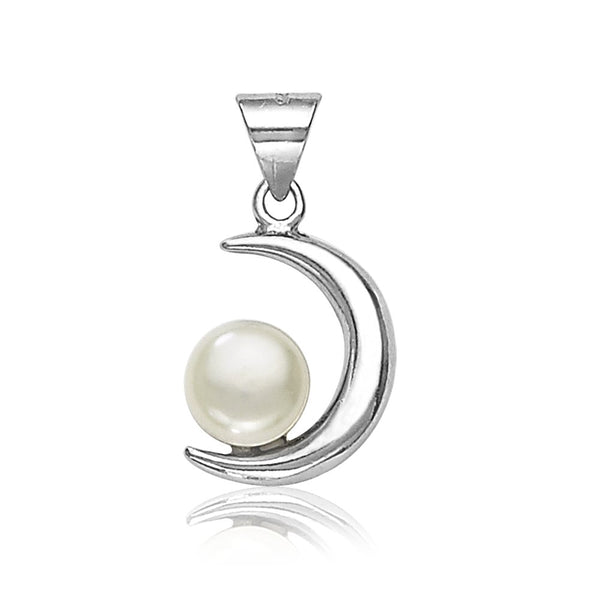 Taraash Pearl & Moon 925 Sterling Silver Pendant For Unisex PD0685R