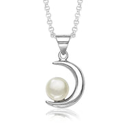 Taraash Pearl & Moon 925 Sterling Silver Pendant For Unisex PD0685R