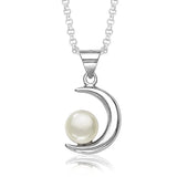 Taraash Pearl & Moon 925 Sterling Silver Pendant For Unisex PD0685R
