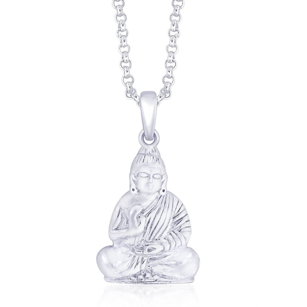 Taraash 925 Silver Gautam Buddha Pendant For Unisex-PD1239S