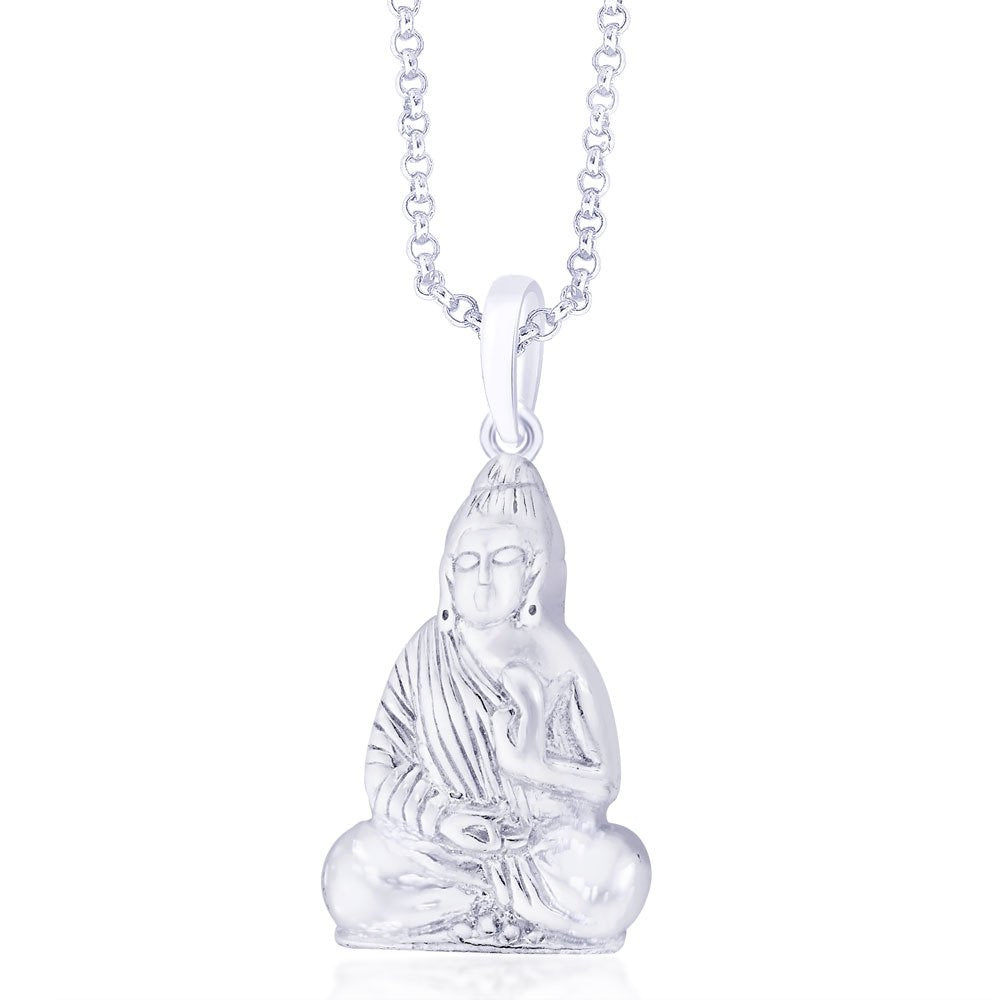 Taraash 925 Silver Gautam Buddha Pendant For Unisex-PD1239S