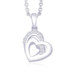 Load image into Gallery viewer, Taraash Double Heart CZ 925 Sterling Silver Pendant PD1517R
