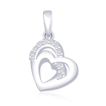 Load image into Gallery viewer, Taraash Double Heart CZ 925 Sterling Silver Pendant PD1517R

