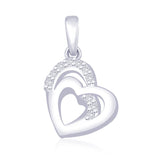 Taraash Double Heart CZ 925 Sterling Silver Pendant PD1517R