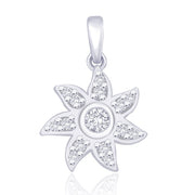 Taraash 925 Sterling Silver CZ Floral Pendant For women PD1616R