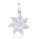 Taraash 925 Sterling Silver CZ Floral Pendant For women PD1616R