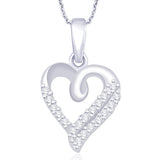 Taraash 925 Sterling silver Double Line Heart CZ Pendant For Women PD1733R