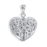 Taraash Sterling Silver"Keep The Faith"Hidden Message Heart Pendant PD2061S