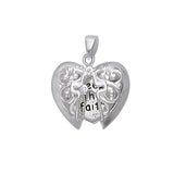 Taraash Sterling Silver"Keep The Faith"Hidden Message Heart Pendant PD2061S